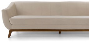Sofá 3 Lugares Odeon D07 230cm Base Madeira Veludo Creme - D'Rossi