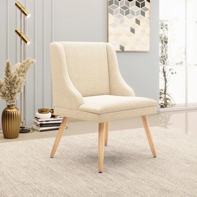 Cadeira Sala de Jantar Pé Palito Natural Liz Boucle D03 - D'Rossi - Bege