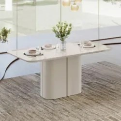 Mesa de Jantar Retangular 160cm 6 Lugares Flex Zuni Off N02 - Mpozenat