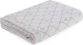 Toalha de Rosto Trussardi Jacquard Fio Tinto Speciale - Branco e Bege Claro  Branco e Bege Claro