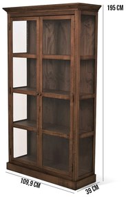 Cristaleira Adega Para Sala de Jantar 02 Portas Zada Lateral Vidro 195x100 Canela G04 - Gran Belo