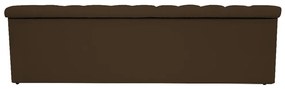 Recamier Baú Estofada Mel 160 cm Queen Size Com Capitonê Suede Marrom - ADJ Decor