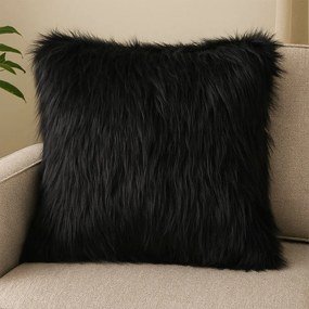 Tecido Pelúcia de Pelo Alto 1,60x2,00 m para Decoração Preto - D'Rossi