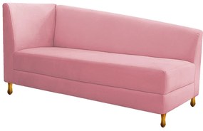 Recamier Valéria 160cm Lado Direito Suede Rosa Bebê - ADJ Decor