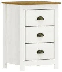 Mesa de Cabeceira 46cm Para Quarto 3 Gavetas Lázio Freijó F07 - Mpozen