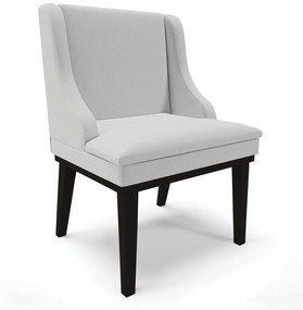 Cadeira de Jantar Liz Linho Base Fixa Madeira Preto D03 - D'Rossi - A05 Cinza