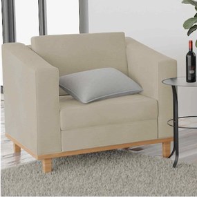 Poltrona Decorativa Europa Corano Bege ADJ Decor