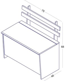 Banco/Caixa de Lenha com Baú CL 001 100% MDF - Branco
