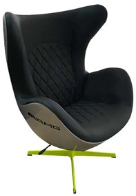 Poltrona Decorativa Egg Chair Mercedes AMG Cinza/Verde G53 - Gran Belo