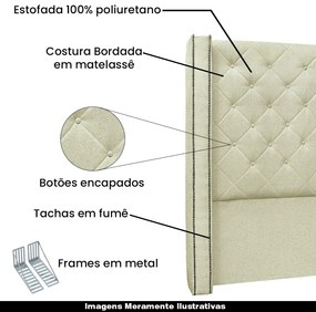 Cabeceira Decorativa King Size 2,19M Loewe Linho Natural G63 - Gran Belo