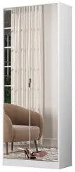 Sapateira 2 Portas Com Espelho 1 Gaveta Grife D02 Branco - Mpozenato