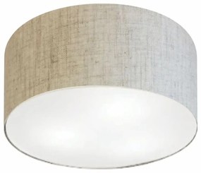 Plafon Cilíndrico Md-3048 Cúpula em Tecido 50x21cm Rústico Bege - Bivolt