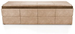 Calçadeira Havana 160 cm Suede Bege com Marrom Craquelado - D'Rossi
