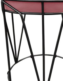 Puff Multiuso com Mesa Babu 2 em 1 Suede Base Preto D'Rossi - Rose