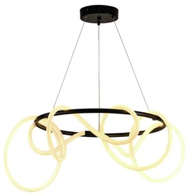 Pendente Toá Circular Ø60X30Cm Led 30W 3000K Bivolt Preto - Usina Impo... (Preto)