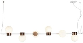 Pendente Sonata 23X130X25Cm 6Xg9 Aluminio E Globo Ø12Cm | Usina 16950/... (BT - Branco Texturizado, FOSCO)