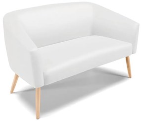 Sofá 2 Lugares Namoradeira Pé Palito Natural Stella Sintético D03 - D'Rossi - Branco