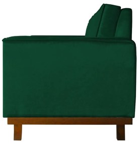 Sofá Dubai 2 Lugares Decorativo 1,50 m Sala Veludo Verde Bandeira