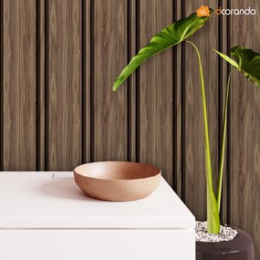 Papel De Parede Ripado Largo Pinus Escuro 3 Metros