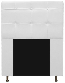 Kit Cabeceira e Calçadeira Baú Estofada Mel 90 cm Solteiro Com Capitonê Corano Branco - ADJ Decor