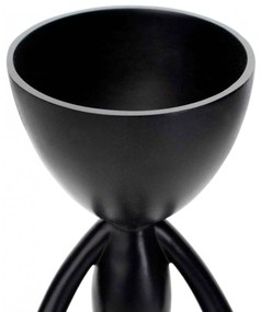 Vaso Decorativo Bob Robert Plant Sentando Em Poliresina Preto 18x10x10 Cm - D'Rossi