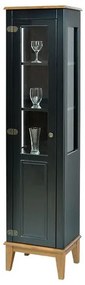 Cristaleira Laura 1 Porta cor Preto com Amendoa 180 cm - 63428 Sun House