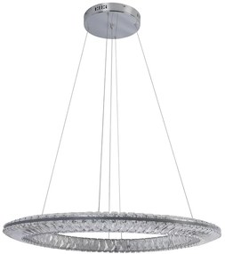Pendente Led Cristal K9 Metal Cromado 50w 3000k Glaces