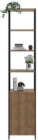 Estante Multiuso Steel Quadra 01 Porta Estilo Industrial Vermont e Preto - D'Rossi