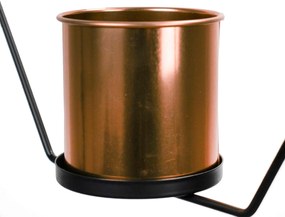 Vaso Decorativo Metal para Pendurar Rose e Preto 29x33 Cm - D'Rossi