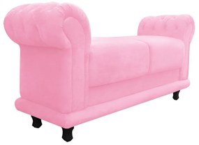 Recamier Barcelona Namoradeira Suede Rosa Bebê - D'Rossi