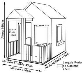 Casinha de Brinquedo com Cercado Amarelo/Rosa L12 - Gran Belo