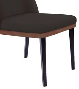 Cadeira de Jantar Bahia Suede Pés Chanfrado Tabaco - D'Rossi - Marrom