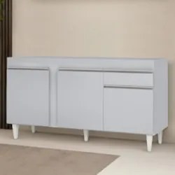 Balcão de Cozinha Para Pia 150cm Sem Tampo Dakota Cinza Claro - Lumil