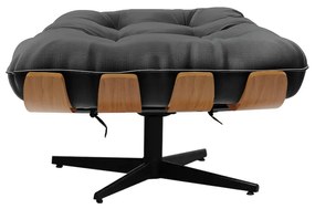 Puff Giratório Costela Suede Base Giratória Preto - D'Rossi - Preto