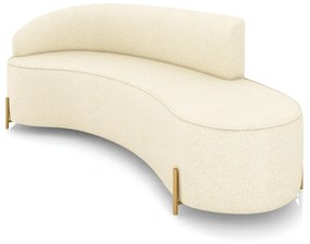 Sofá 4 Lugares Orgânico 220cm Pé Dourado Morgan Linho D03 - D'Rossi - Bege
