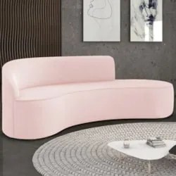 Sofá 4 Lugares Para Sala 220cm Orgânico Wendi Suede Rosa Bebê I01  - M