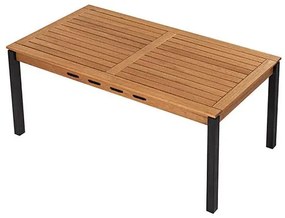 Mesa Jantar Trama Madeira Verniz Mel Corda Preta 180cm - 72575 Sun House