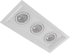 Plafon De Embutir Aluminio Branco 28,3x11,7cm Recuado Ii