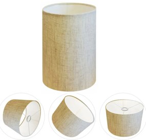 Cúpula Abajur Cilíndrica Cp-7004 Ø15x25cm Rustico Bege