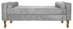Recamier Félix Queen Size 160cm Suede Cinza - ADJ Decor