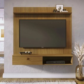 Painel TV 55 Pol 141cm Bancada Suspensa para Sala Seluna M20 - D'Rossi - Cumaru