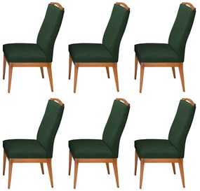 Conjunto 6 Cadeiras Decorativa Lara Aveludado Verde