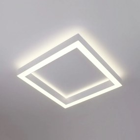 Plafon Dobby Quadrado 30X30X7,5Cm Led 56W Bivolt - Usina 19680/30 (CP-M - Champanhe Metálico, 3000k)
