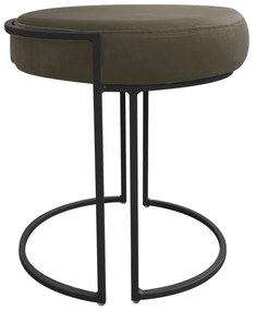 Puff Redondo Base Industrial Preto Kit 2 Love Suede D03 - D'Rossi  - Marrom Rato