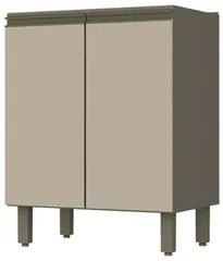 Balcão 60cm 2 Portas 100% MDF Sem Tampo Connect Duna/Cristal - Henn