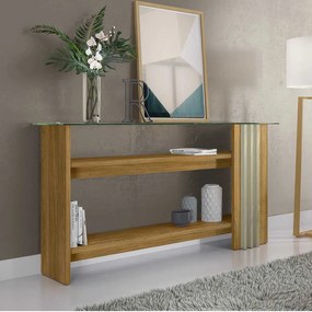 Aparador Gusmao Decorativo 2 Prateleiras MDP Cumaru/Opala G97 - Gran Belo