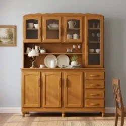 Armário Cozinha Compacta 159cm Madeira 7 Portas Daisy Imbuia Z25 - Mpo