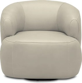 Poltrona Decorativa Verona Sala de Estar Base Giratória em Aço Couro Bege G88 - Gran Belo