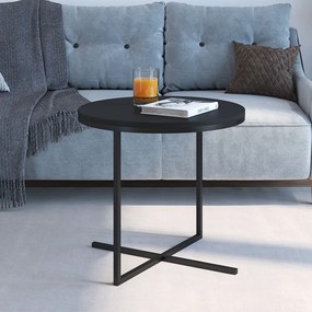 Mesa de Centro Volpi Preto Base Metálica Preto 46 cm A05 - D'Rossi