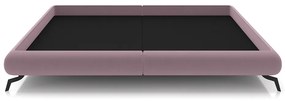 Cama Queen Size Avulsa Bezos Madeira Imunizada Pés em Aço Revestimento Veludo Rosê G91 - Gran Belo